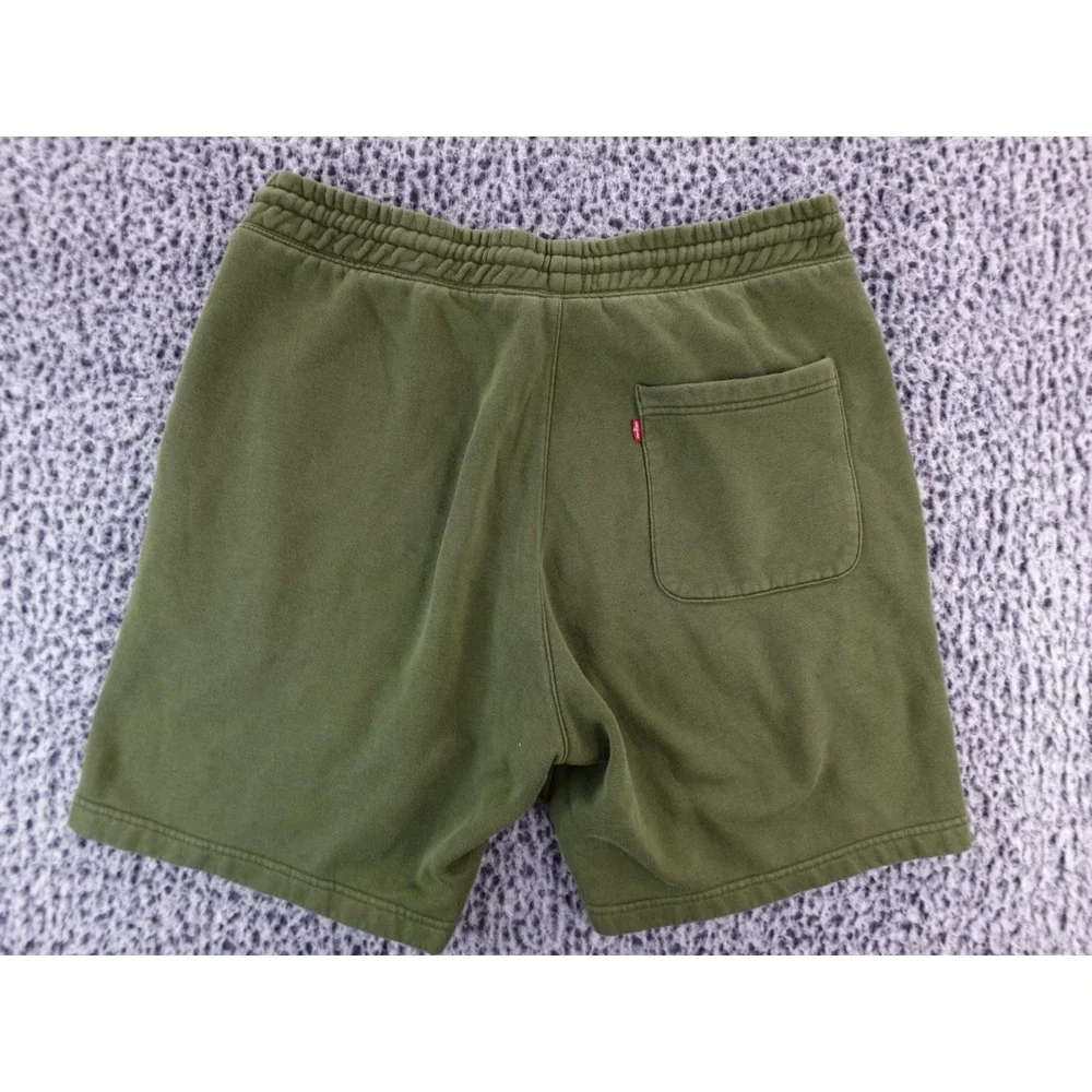 Levi's Men's Olive Green Sweat‎ Shorts Size L Elastic Waist Drawstring Logo